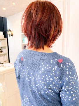 キャアリー(Caary) 福山　小顔補正立体カット caaryウルフレイヤーインナーカラー