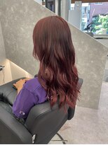 ファイブバイジエクト 堀江(FIVE by The Ect)&nbsp;ブリーチなしダブルカラー　レッドブラウン　レッドカラー