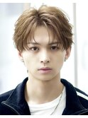 韓国ヘアカルマパーマカルマバングセンターパート黒髪ウルフ