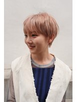 レコ 渋谷(LECO) ケアブリーチハイトーンピンクベージュショートヘア