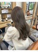 オリーブベージュ/グレージュ/顔まわりレイヤー/髪質改善/韓国