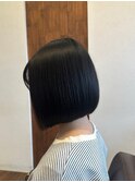 黒髪ボブ/切りっぱなしボブ/艶髪