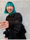 ぱらっとターコイズブルーボブ