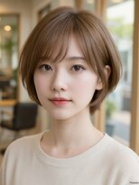 フリック 京都河原町店(FLICK) ★ブリーチなしミルクティーカラーチェリーブラウン小顔ショート