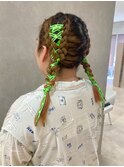 個性派編み込みアレンジ