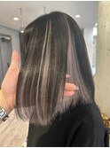 ハイトーンボブミルクティーベージュピンクベージュダブルカラー