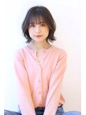大人黒髪外ハネボブイメチェンスタイル