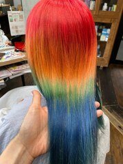 garbohair成人式spacial rainbow color♪