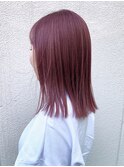 ツヤ感が可愛い！ピンクラベンダー切りっぱなしボブ 天野利香