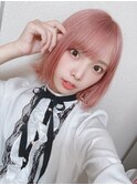 ミニウルフ/くすみブルー/流れるレイヤー/インナーハイライト