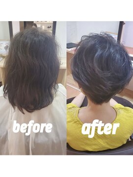 髪質改善美容室 エミ(emi) 癖をいかしたパーマ風ショート♪