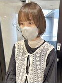 【村上慶登】前下がりボブ おくれ毛 顔まわりレイヤー ベージュ