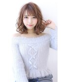 オリーブカラーハイライトカラー小顔セミウェットウェーブ