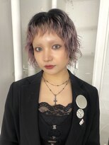 オン眉シャギーバングボブウルフカット癖毛活かしレイヤーカット