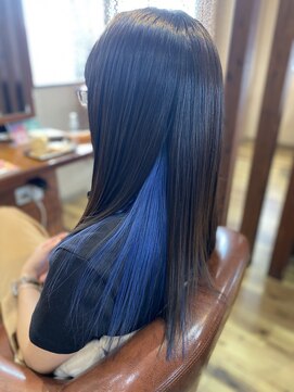ヘアー キューブ フィール 都町店(hair cube feel) ブルーインナーカラー
