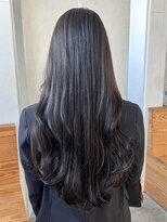 アイティーバイアルバム 松戸店(IT by ALBUM)&nbsp;オリーブカラー透明感カラーウルフレイヤーロング_ba487471