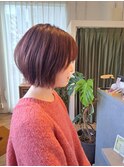 カシスバイオレット×ボブスタイル美髪外ハネボブ