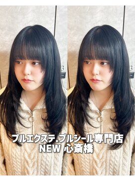 ガルボヘアー 心斎橋店(garbohair) 心斎橋プルシールエクステプルエクステレイヤー黒髪艶