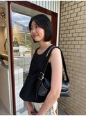 暗髪コンパクトボブ