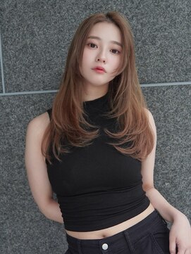 アンジェリカラボ 梅田店(ANGELICA LABO) レイヤーカット×ハッシュカット×ヘーゼルブラウン×韓国川又