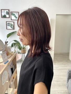 エルフ(elf) ブリーチなしボルドーレッドブラウン赤髪ボブ