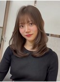 大人ガーリーダークアッシュ20代30代40代ミディアムレイヤー