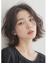 ミラー プラス エヌ(MIRROR+n)&nbsp;20代30代40代　ニュアンスゆるミディアムほつれ＃53