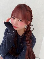 カシュカシュ 表参道(cache cache)&nbsp;ピンクカラーヘアアレンジヘアセット暖色カラー