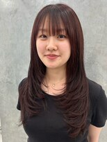 バサ 池袋東口店(BASSA)&nbsp;レイヤーカット/レッドバイオレット/顔まわり/前髪