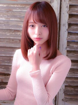 ロンド 銀座(Lond) 流し前髪が大人可愛いナチュラルセミディ