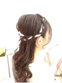 編み込み×リボン