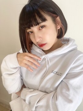 マリアバイアフロート(Maria by AFLOAT) 【山田】ピンクオレンジインナーカラー　スリークボブ