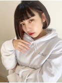 【山田】ピンクオレンジインナーカラー スリークボブ