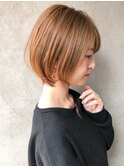 小顔ハイライトカラー オリーブカラー セミウェットウェーブ桐山
