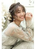 結婚式や二次会に♪ゆるふわシニヨン