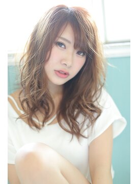 ジーナ 船橋(Zina) 小顔セミウェットウェーブピンクベージュハイライトカラー