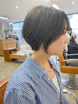 グリードヘアー セルフィッシュ(GREED hair SELFISH) 丸みショートボブ×グレージュカラー