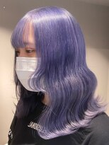 ベレーザ 渋谷(BELEZA)&nbsp;ba1555アッシュブルーブリーチオンカラーコリアンスタイルロング