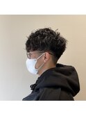 前下がりパーマ