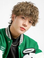 ブリーチ 豊田店(BLEACHi)&nbsp;【BLEACHi】ツーブロックメンズウルフブリーチパーマ波巻き