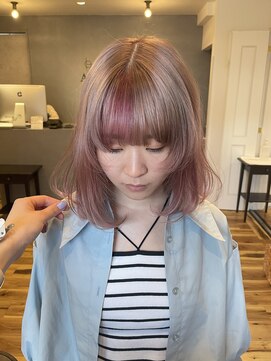 アンス 大阪梅田(ANs.) インナーカラーレイヤーボブショートボブ10代20代30代前髪あり