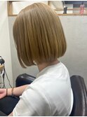 ミルクティーベージュ×ボブ