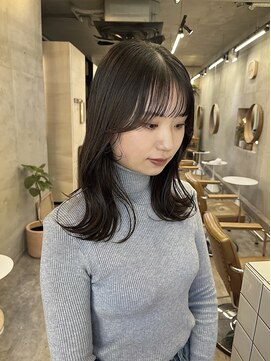 ソルトウォーター(SALT WATER) 結んでも可愛い顔周りカット/暗髪カラー/恵比寿/代官山