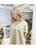 ボブレイヤーブロンドカラー/ハイトーンベージュ