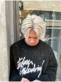 ホワイトカラーハイトーンカラーフェザーパーマ