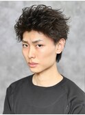 フェザーパーマメンズカットメンズサロンスパイキーショート眉毛