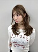 ミニウルフレイヤーカット顔周り前髪韓国ミディアムロング/池袋