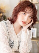 カバーヘア ブリス 志木南口駅前店(COVER HAIR bliss)&nbsp;濡れ髪くるくるパーマボブウルフマレットヘアバーガンディa