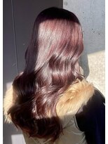 ワンズ リー 上大岡店(One's ly)&nbsp;ディープパープル前髪アンブレラカラーこなれミディイメチェン