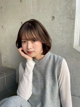 【e.dit tokyo miu】内巻きボブブラウンカラーショートボブ